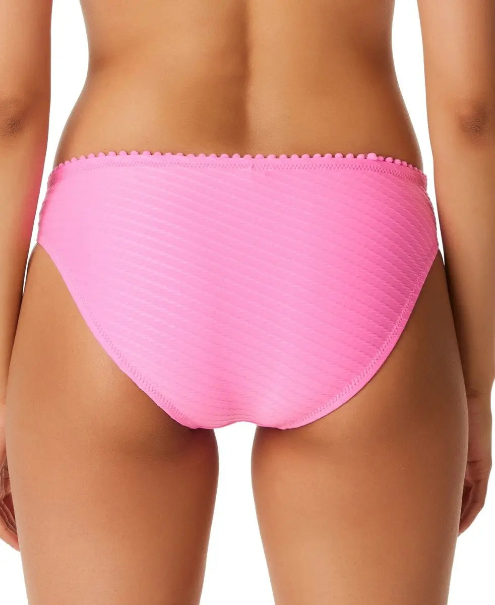 Pretty in Pique Side-Shirred Bikini Bottoms in Femme Jessica Simpson