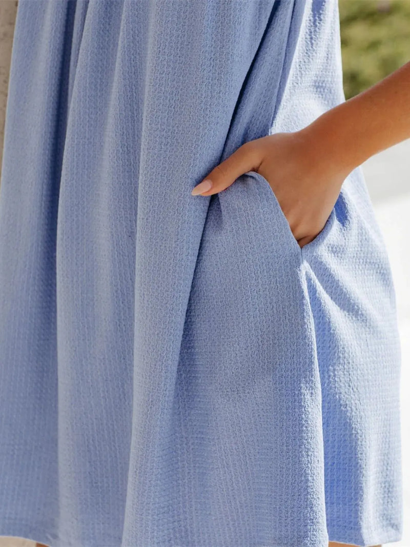 Full Size Frill Pocketed Square Neck Wide Strap Dress Trendsi