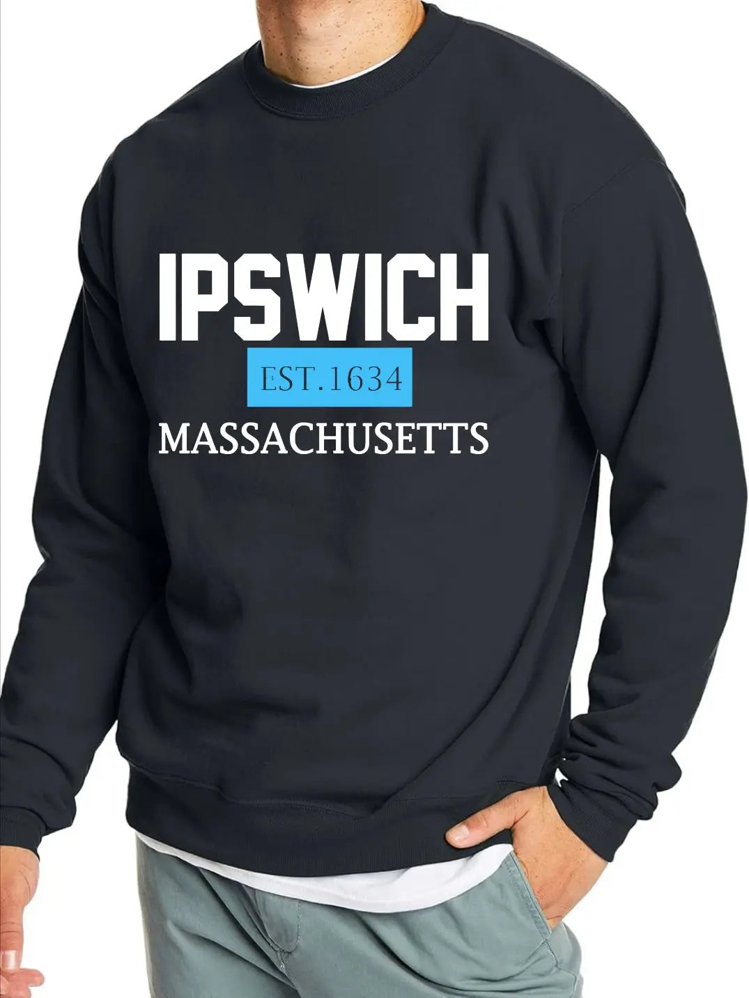 Adults Ipswich Black Crewneck Jersey Style Makuwa Swim Wear
