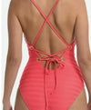 La Blanca Linea Cross Back Mio One-Piece Swimsuit in Coral Sun La Blanca