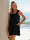 Full Size Frill Pocketed Square Neck Wide Strap Dress Trendsi