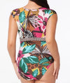 Bleu by Rod Beattie Printed Cap-Sleeve One-Piece Swimsuit Women's Swimsuit Bleu Rod