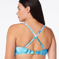 Bleu Rod Beattie Shirred Bandeau Bikini Top w/Underwire, From Paradise Found Bleu Rod