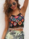 Geometric Halter Neck Swim Top Trendsi
