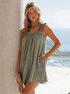 Full Size Frill Pocketed Square Neck Wide Strap Dress Trendsi