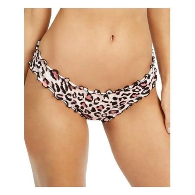 Sundazed Women S Pink Animal Print Stretch Lined Moderate Coverage Ruffled Mermaid Bikini Swimsuit Bottom Sundazed