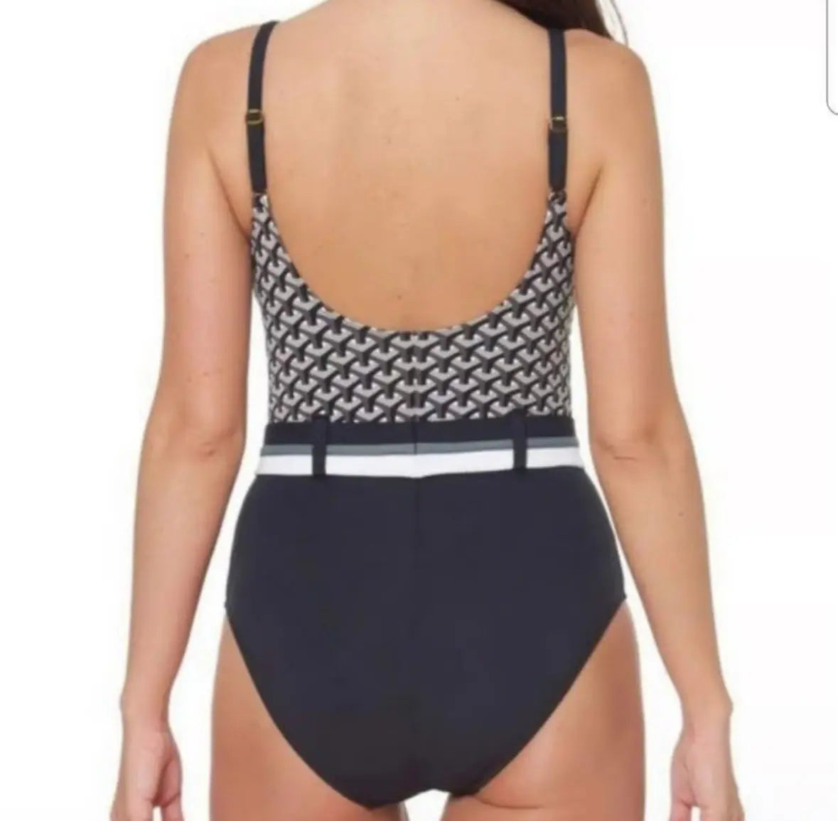 Women’s Bleu Rod Beattie Make It Modern Belted Tank One Piece Swimsuit Bleu Rod