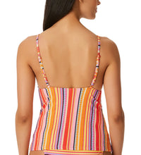 Jessica Simpson Femme Stripe Escape to Pacific Tie-Front Tankini Top Jessica Simpson