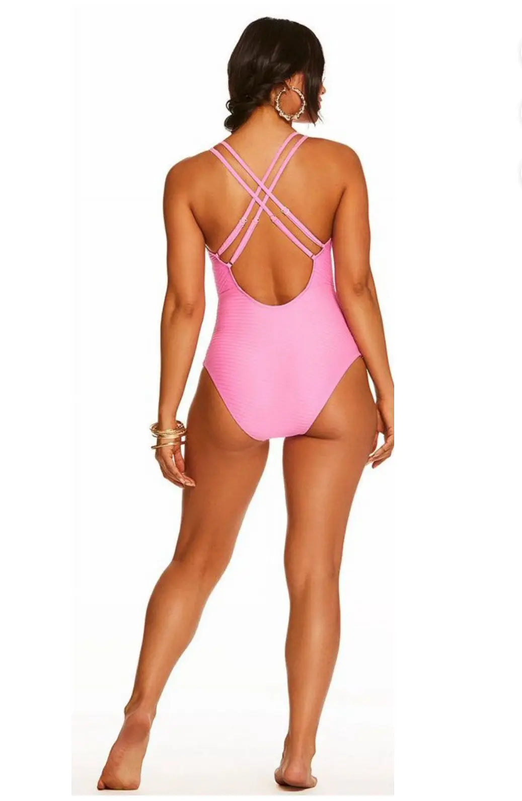 Jessica Simpson Women's Pretty in Pique Strappy One-Piece Swimsuit Women's Swimsuit Jessica Simpson