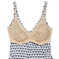 Rosa Faia Underwired Tankini Top, Black and White D-H Cup