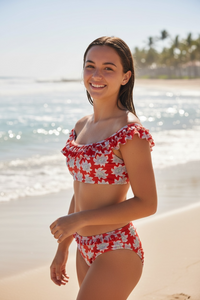 Raisins girls Lil Tsunami Set Red  Flowers