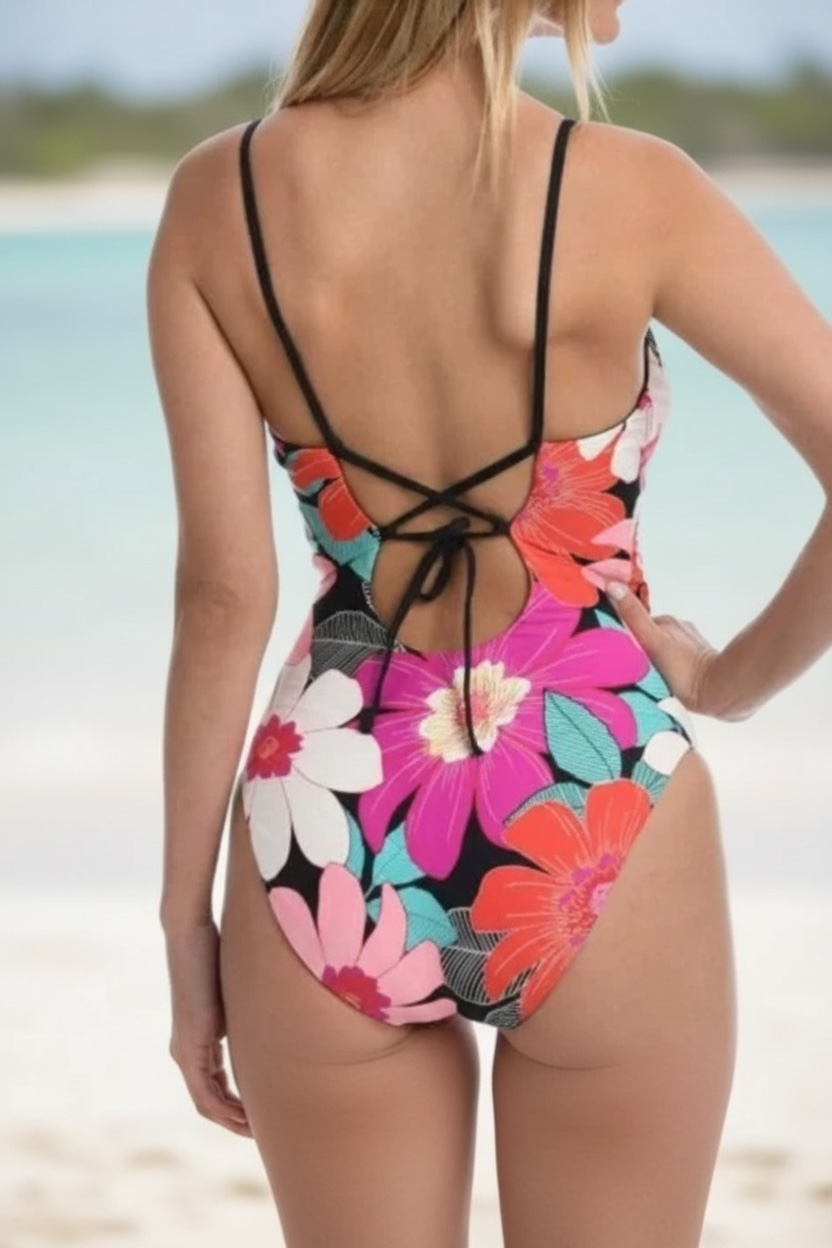 La Blanca Multi in Full Bloom Reversible One-Piece Swimsuit