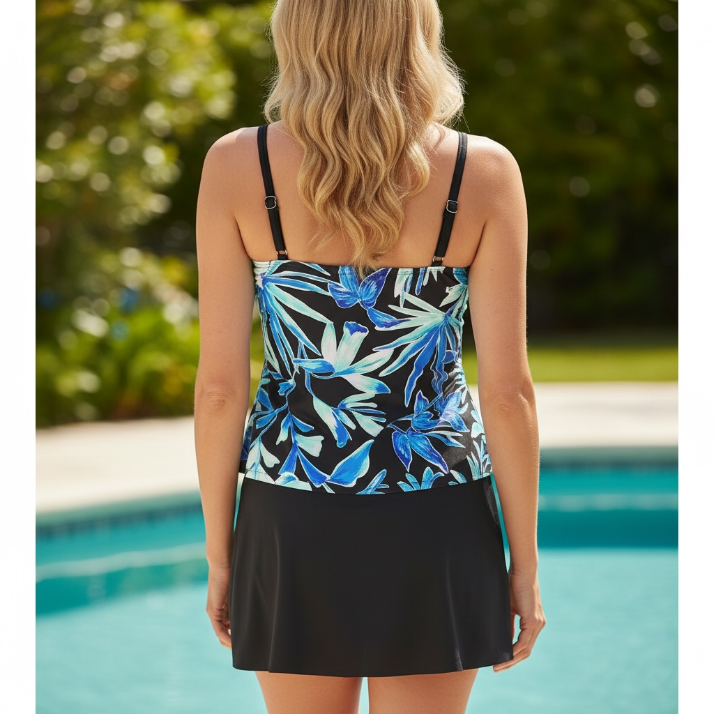Maxine of Hollywood Women’s Bahama Palm Two Tiered Tankini Top