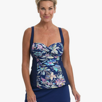 Maxine of Hollywood Over the Shoulder Shirred Tankini Swimsuit Top