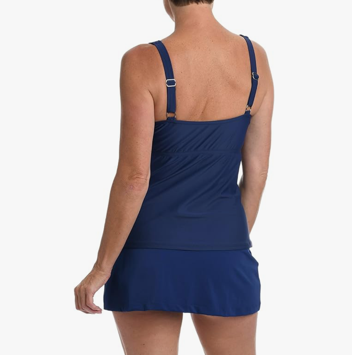 Maxine of Hollywood Over the Shoulder Shirred Tankini Swimsuit Top