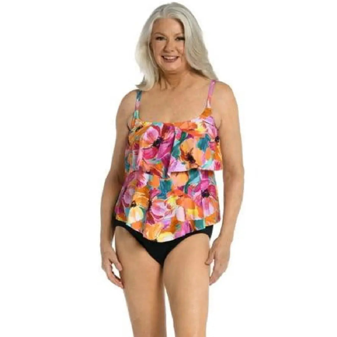Maxine of Hollywood Women’s Bouquet Two Tiered Tankini Top
