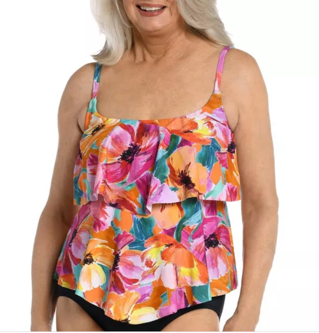 Maxine of Hollywood Women’s Bouquet Two Tiered Tankini Top