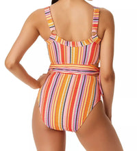 Jessica Simpson Women's Escape to Pacific Tied One-Piece Swimsuit Women's Swimsuit Jessica Simpson