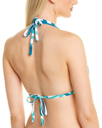 La Blanca Women's Standard Triangle Halter Bra Bikini Swimsuit Top, Caribbean Current//Vista Mirage La Blanca