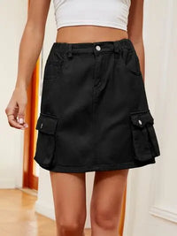 High Waist Denim Skirt Trendsi