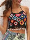 Geometric Halter Neck Swim Top Trendsi