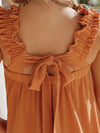 Full Size Frill Pocketed Square Neck Wide Strap Dress Trendsi
