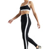EY Black White Color Block Rib Bra Electric Yoga