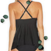 Glamour Twist Underwire Flyaway Tankini Top Club Swim