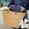 Handmade Woven Straw Beach Tote Purse Bag Makuwa Swim Wear
