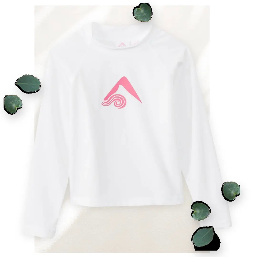 Kanu Surf Girls' White Long Sleeve UV Rashguard UPF 50+ Swim Outlet