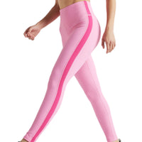 EY Pink Color Block Rib Legging Electric Yoga
