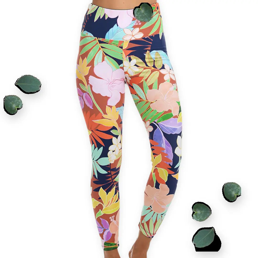 Citrus Women’s Tropical High Waist Reversible Leggings Citrus