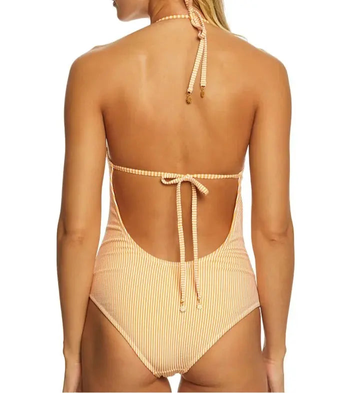 Women's Tangerine Halter One Piece Swimsuit WearMSW