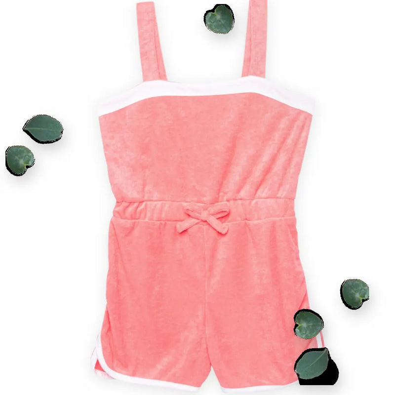Poof Big Girls French Terry Cover-Up Romper Poof Big Girls