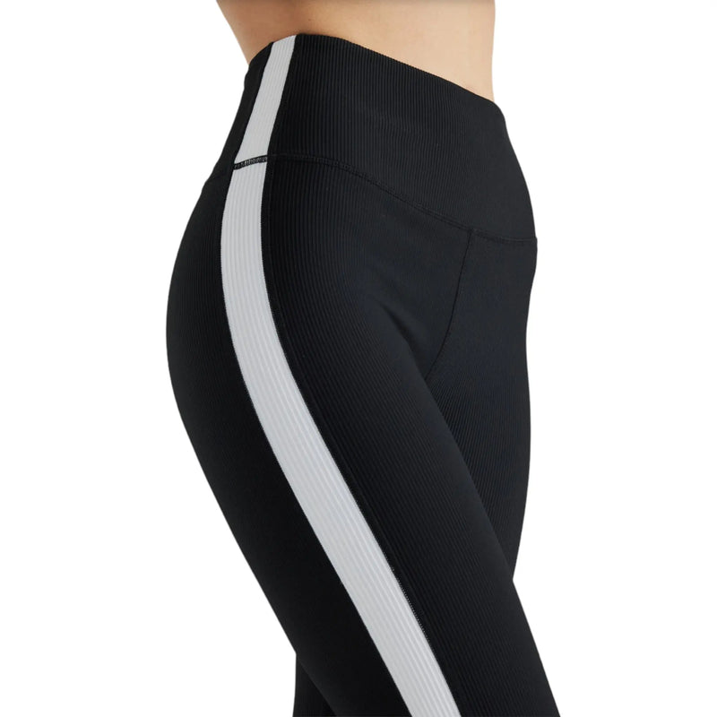 EY Black White Color Block Rib Leggings Electric Yoga