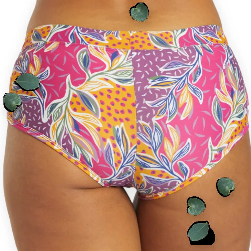 Sporti Active Floral Patchwork Cheeky Boyshort Swim Bottom Sporti