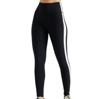 EY Black White Color Block Rib Leggings Electric Yoga