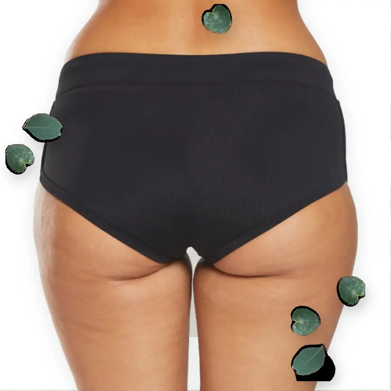 Women’s Black Active Ribbed Boyshort Swim Bottom UPF50+ Makuwa Swim Wear LLC