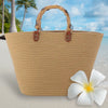 Handmade Woven Straw Beach Tote Purse Bag Makuwa Swim Wear