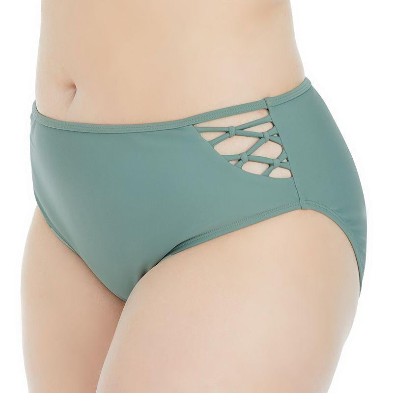 Plus Size Island Soul Curve Macramé Hipster Bikini Bottoms, Women's, Size: 1XL
