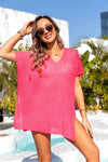 Slit V-Neck Short Sleeve Cover Up Trendsi