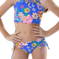 Hobie Kids' Peace Floral Two-Piece Swimsuit in Sea Blue (Girls) Hobie Girls