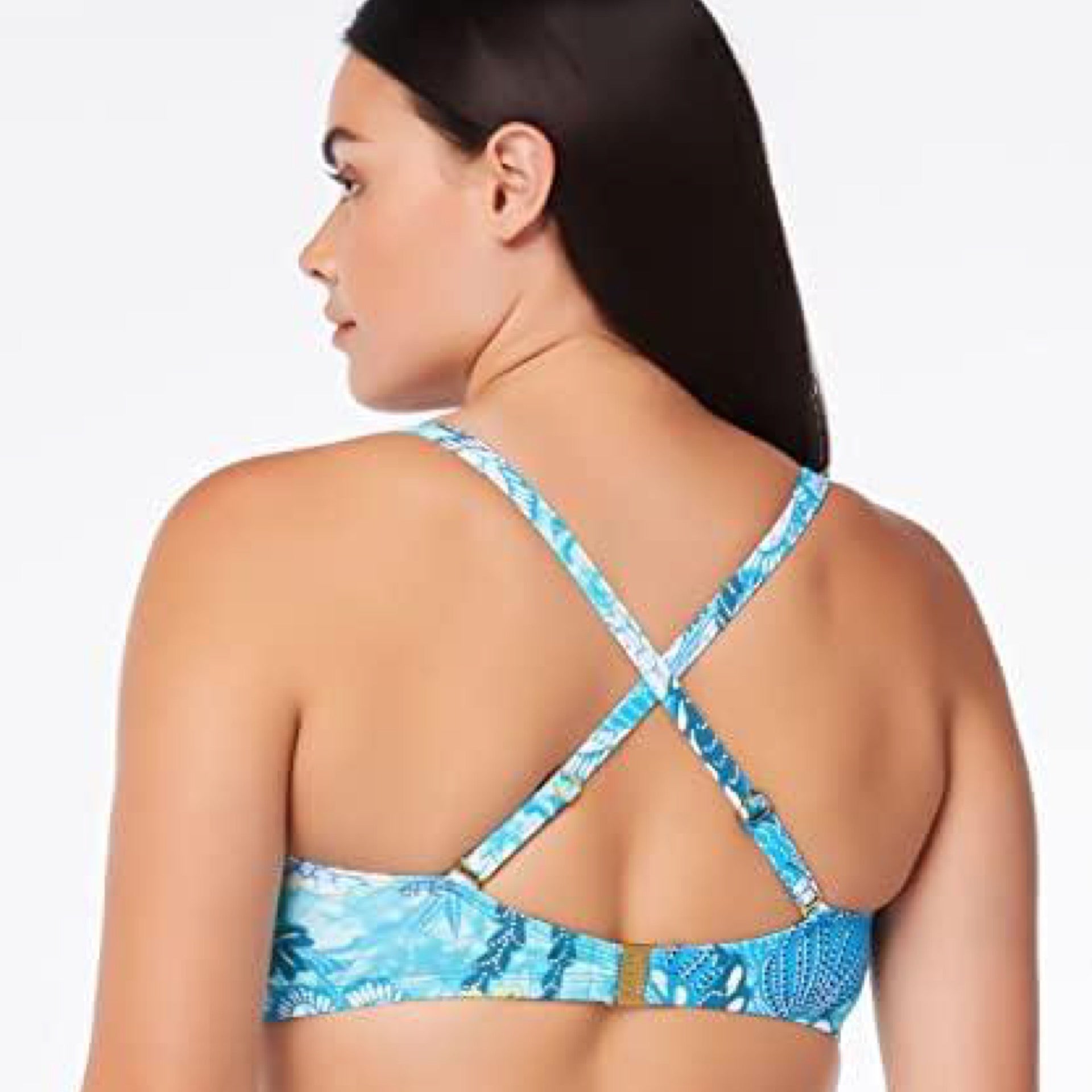 Bleu Rod Beattie Shirred Bandeau Bikini Top w/Underwire, From Paradise Found