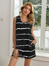 Striped Round Neck Tank and Shorts Lounge Set Trendsi