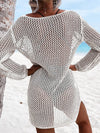 Openwork Tie Neck Cover-Up Trendsi