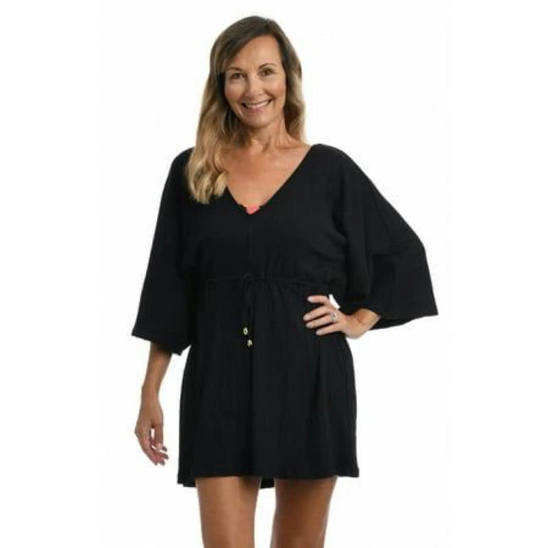 Maxine of Hollywood Women’s Solid Kimono Tunic Up Makuwa Swim Wear