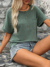 Half Button Short Sleeve T-Shirt Trendsi