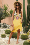 Geometric V-Neck Spaghetti Strap Cover Up Dress Trendsi