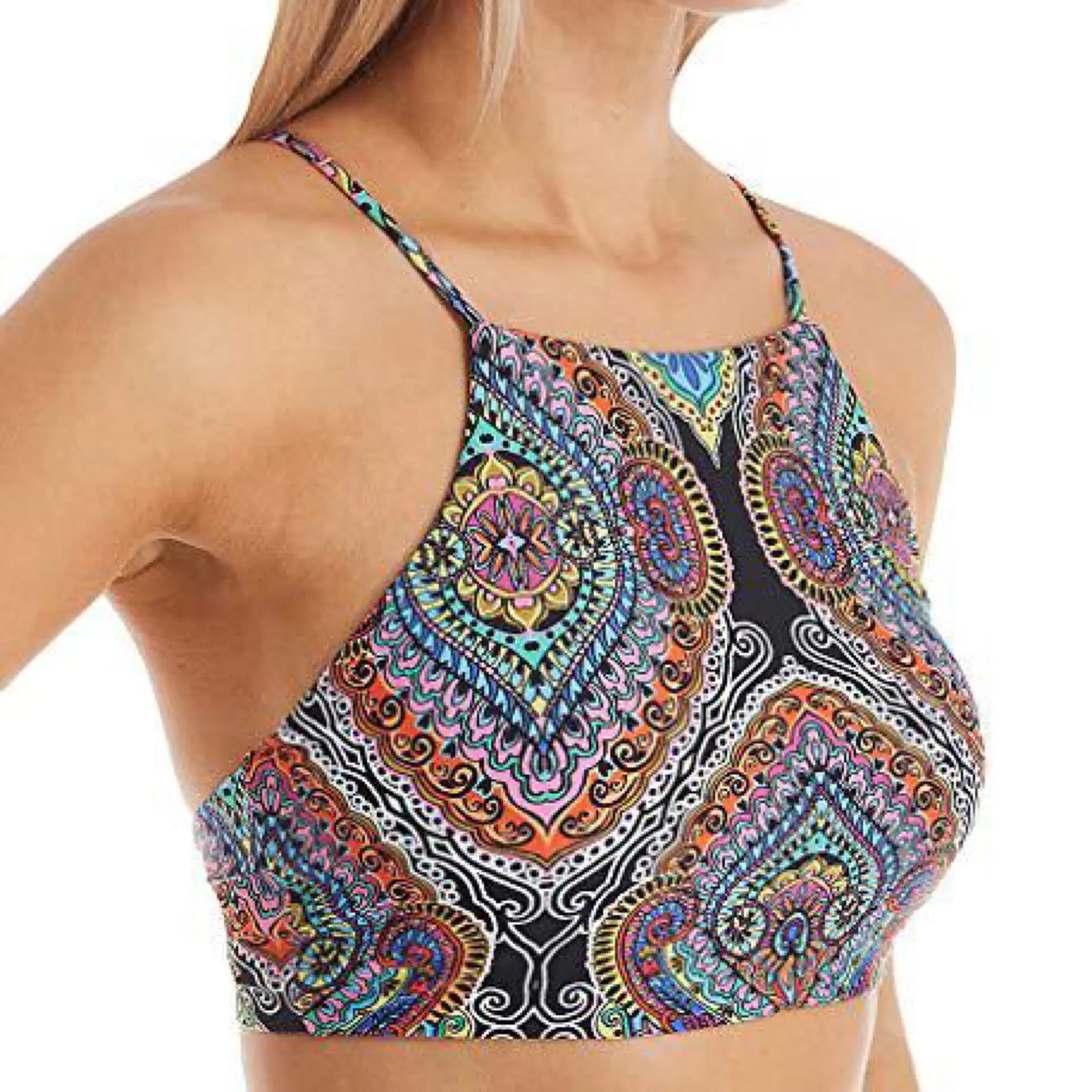Women's Raisins Baja Surf Shorebreak High Neck Swim Top Makuwa Swim Wear