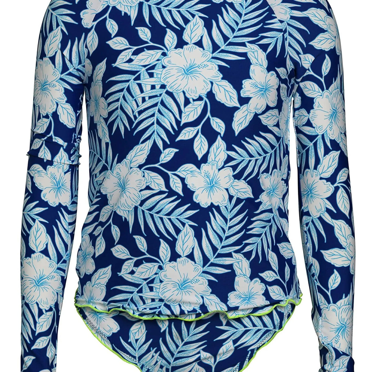 Hobie Kids' Long Sleeve Bikini Top & Merrow Hipster Bottom Rashguard Set UPF 50+ Hobie Girls